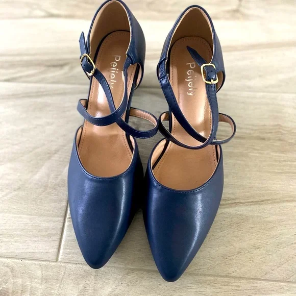 New Peijely Navy Blue Women's Shoes, Size 44/ 10 - Picture 2 of 8